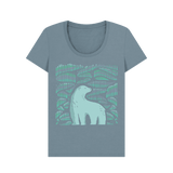 Stone Blue Printed T-shirt Front